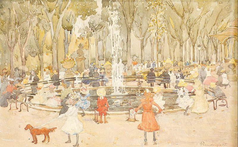 Maurice Prendergast In Central Park New York ( oil painting image